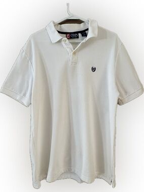 Chaps Men’s White Polo with Embroidered Crest